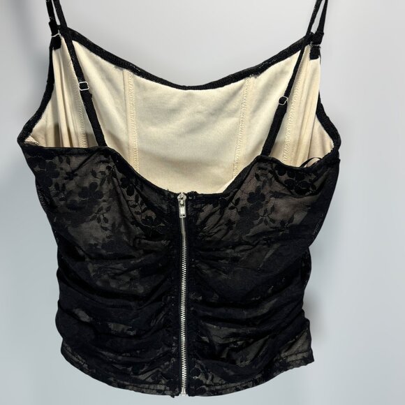 Willow & Root Black Lace Corset Crop Top Women's Medium NWT - Picture 2 of 7